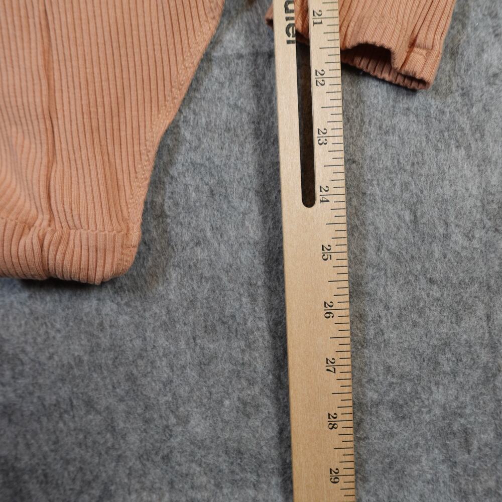 Reformation Bodysuit Womens Extra Small Grady Ribbed Tie Neck Deep V Buff Tan - Picture 7 of 10